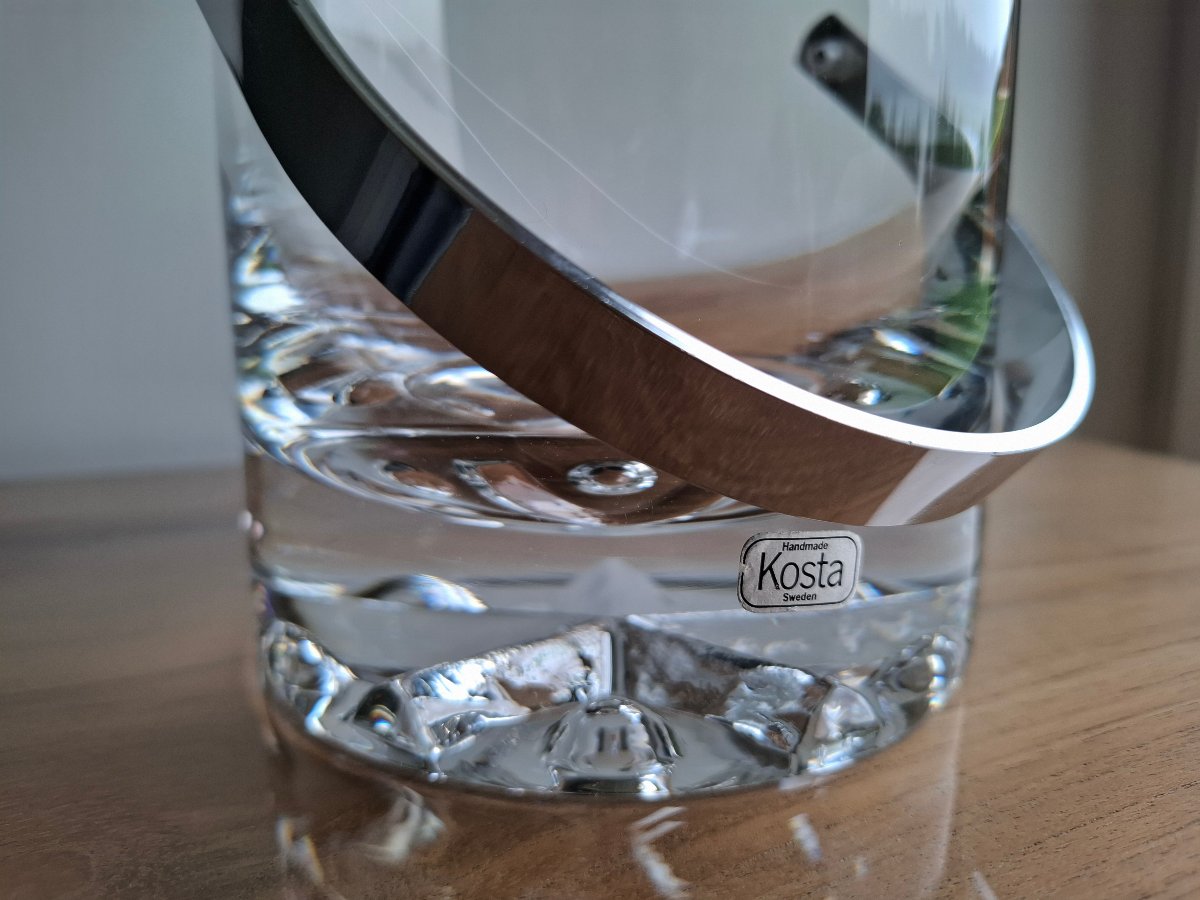 Grans seau à glace en cristal  Vicke Lindstrand pour Kosta Suède -photo-4