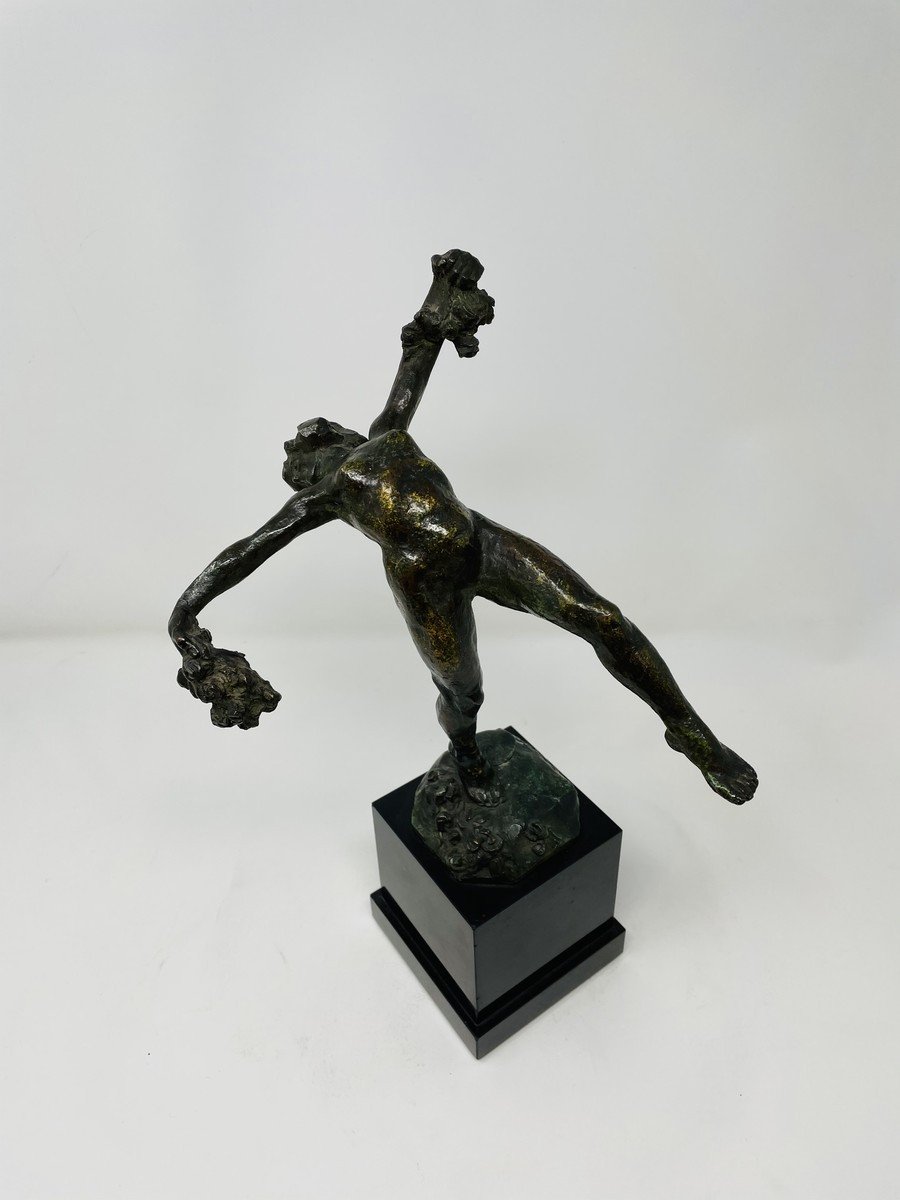 Bronze "Danseuse Nue Aux Fleurs" pour Pierre De Soete-photo-2