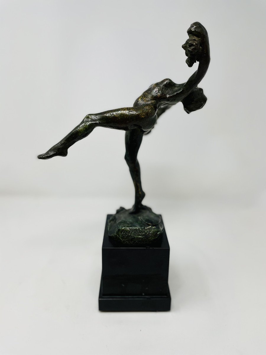 Bronze "Danseuse Nue Aux Fleurs" pour Pierre De Soete-photo-4