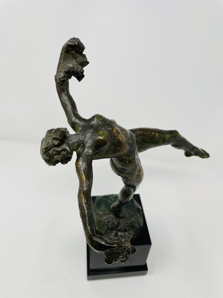 Bronze "Danseuse Nue Aux Fleurs" pour Pierre De Soete-photo-1