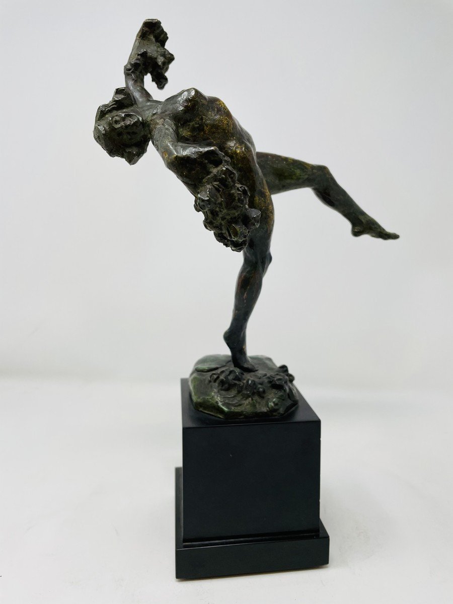 Bronze "Danseuse Nue Aux Fleurs" pour Pierre De Soete-photo-2