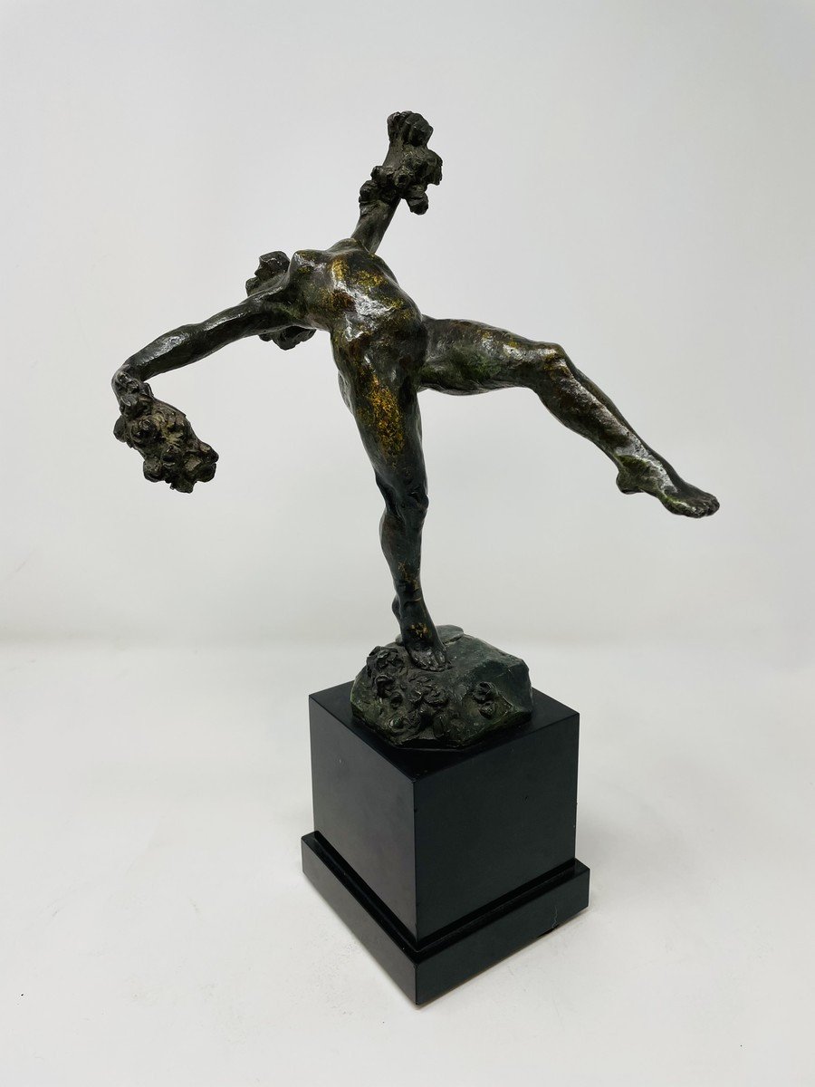 Bronze "Danseuse Nue Aux Fleurs" pour Pierre De Soete