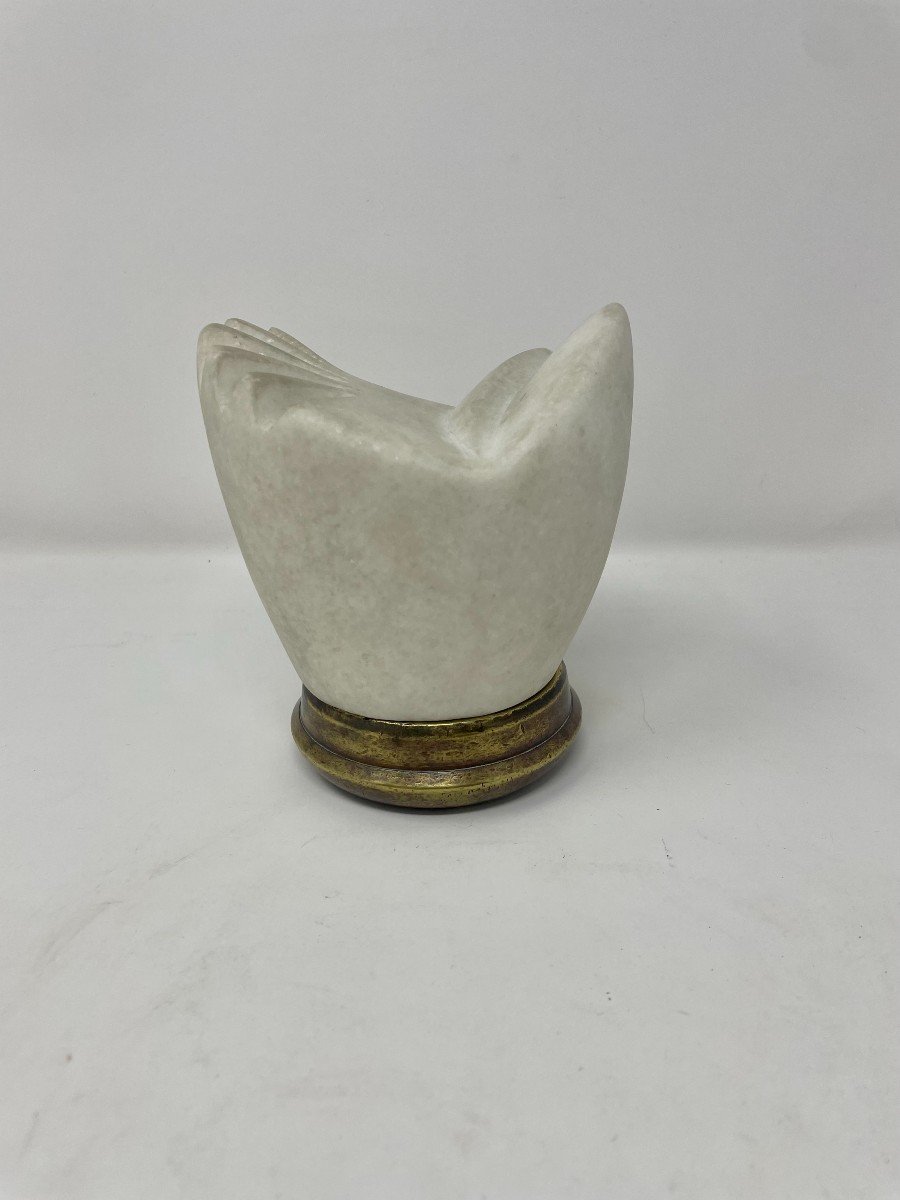 Marbre Art Deco par Ferdinand Parpan, Socle en bronze -photo-2