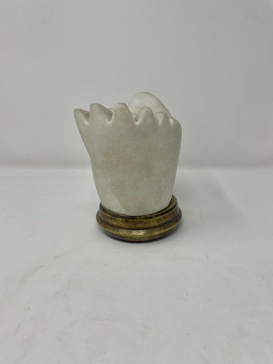 Marbre Art Deco par Ferdinand Parpan, Socle en bronze -photo-3