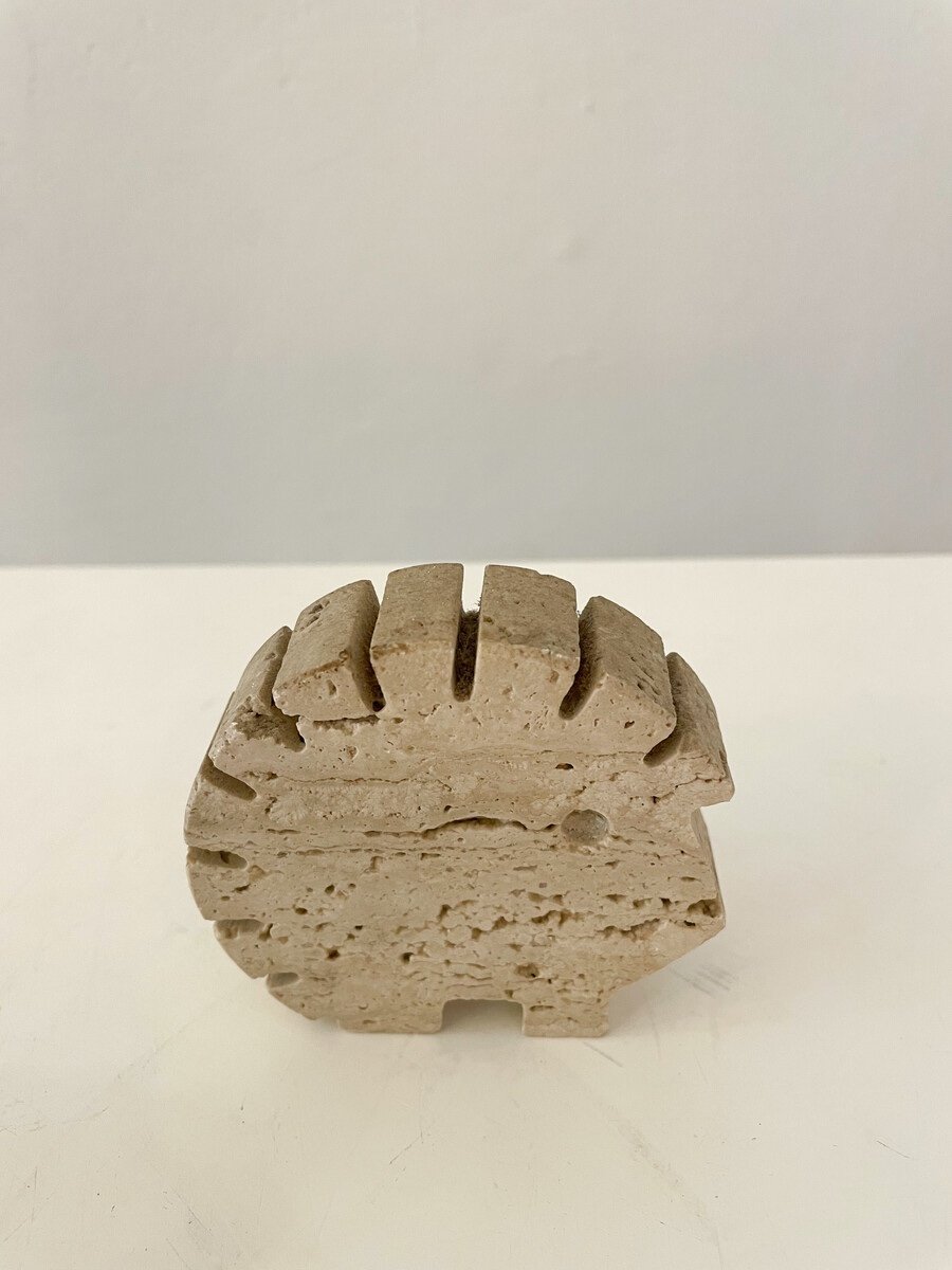 Set Of 3 Italian Travertine Hedgehogs By Fratelli Mannelli, 1970s-photo-2