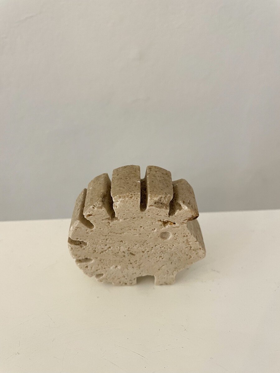 Set Of 3 Italian Travertine Hedgehogs By Fratelli Mannelli, 1970s-photo-1