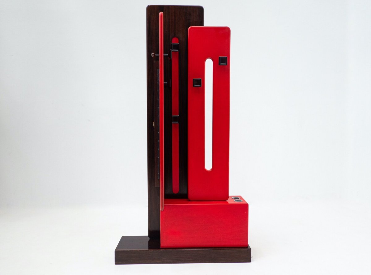 Italian Modular Red Coat Rack By Carlo Di Carli For Fiarm, 1960s-photo-4
