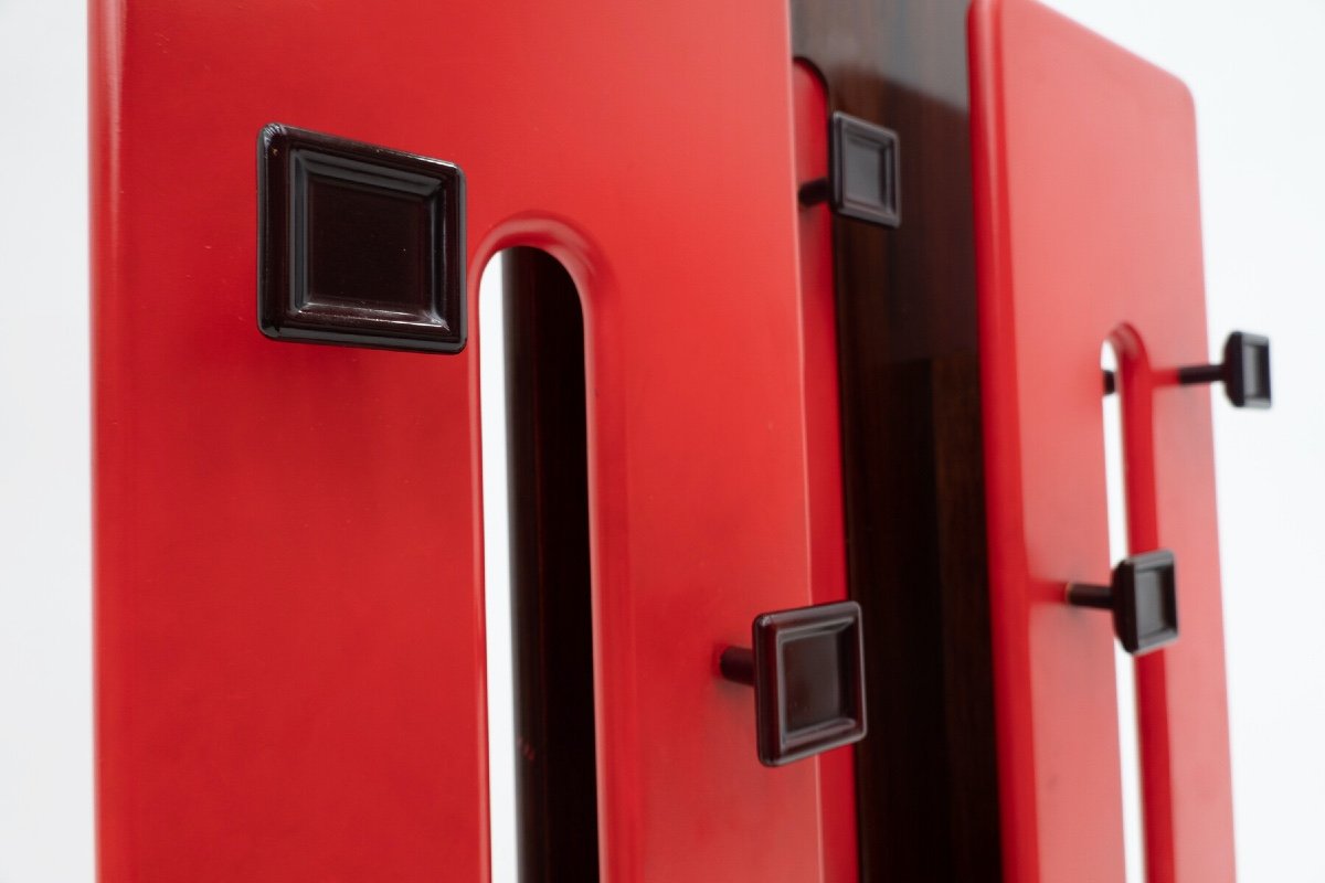Italian Modular Red Coat Rack By Carlo Di Carli For Fiarm, 1960s-photo-2