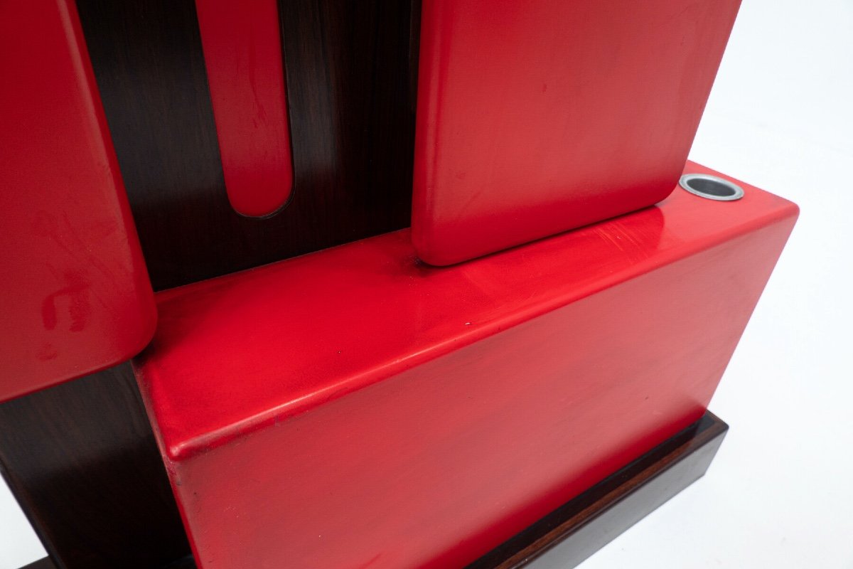 Italian Modular Red Coat Rack By Carlo Di Carli For Fiarm, 1960s-photo-4