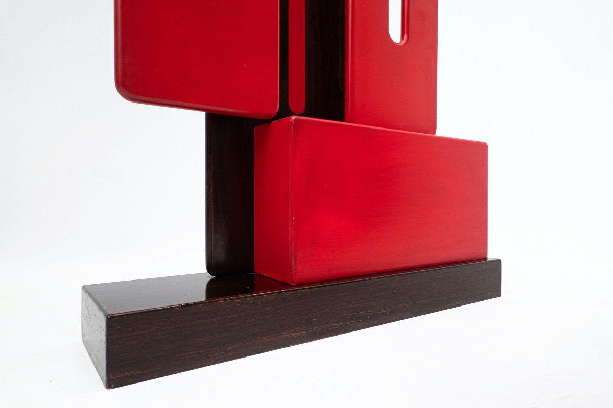 Italian Modular Red Coat Rack By Carlo Di Carli For Fiarm, 1960s-photo-6
