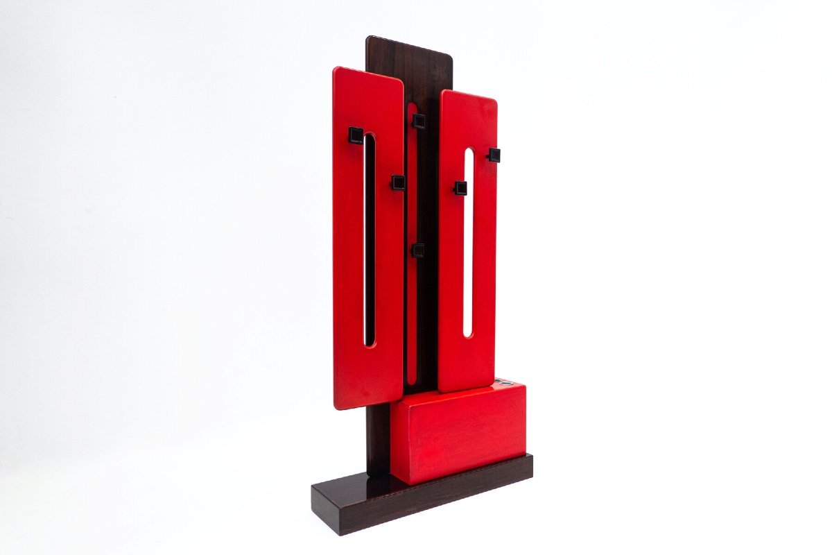 Italian Modular Red Coat Rack By Carlo Di Carli For Fiarm, 1960s-photo-7