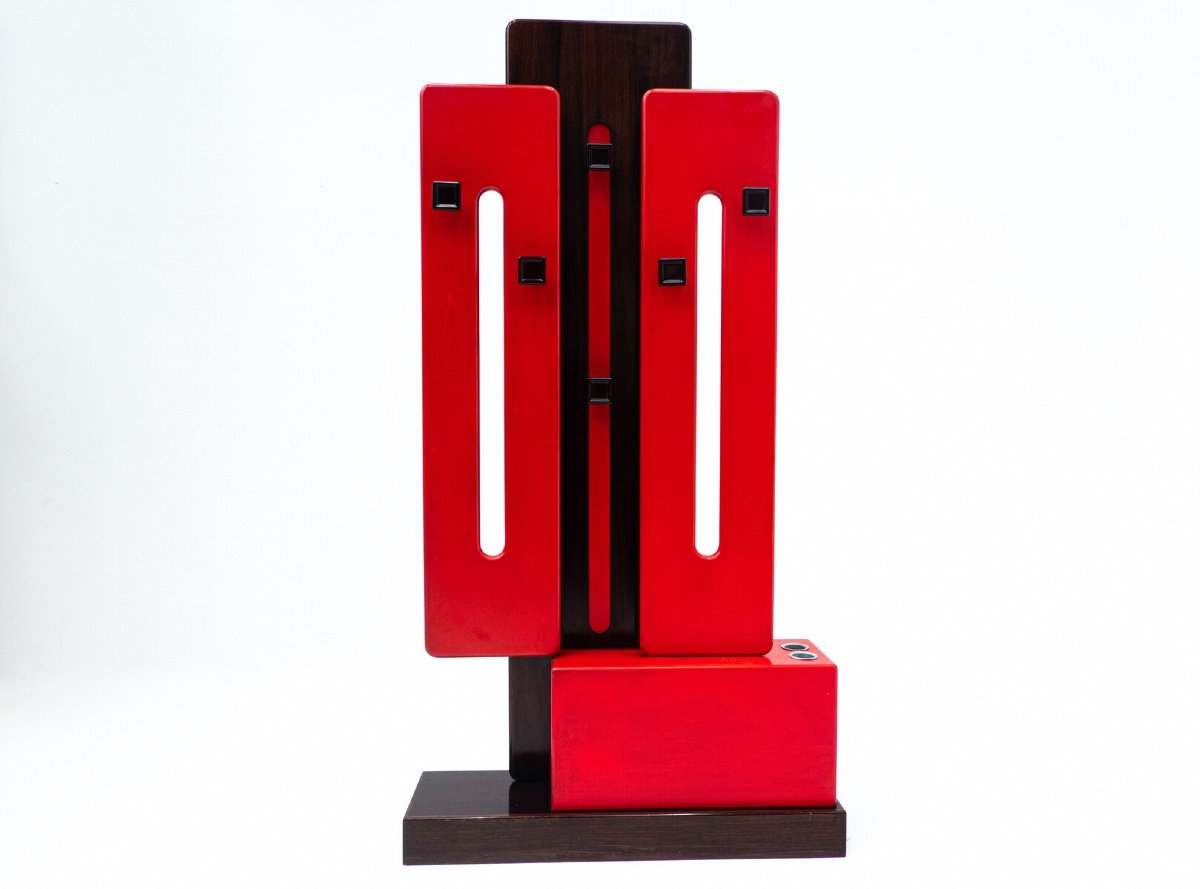Italian Modular Red Coat Rack By Carlo Di Carli For Fiarm, 1960s