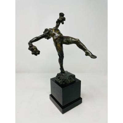 Bronze "Danseuse Nue Aux Fleurs" pour Pierre De Soete