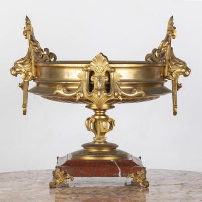 A French 19th Century Neo-classical Ormulu And Marble Tazza.