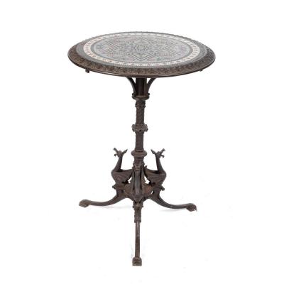 19th Century Orientalist Pedestal Table In Cast Iron