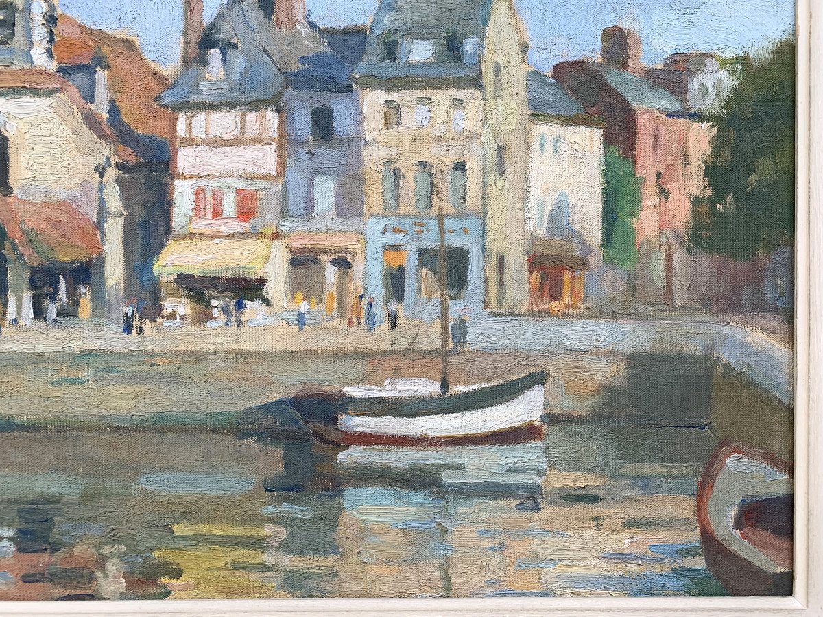 Joseph CHAULEUR (1878-1965) - Honfleur, Normandie - Huile sur toile-photo-3