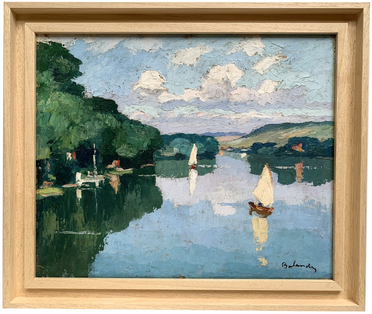 Gaston Balande (1880-1971) - Sailboats On The Loire - Oil-photo-2