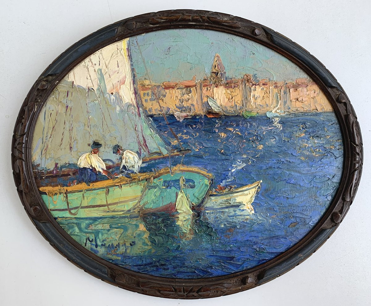 Paire d'huiles par Vincent Manago - Les Martigues et Saint Tropez-photo-2