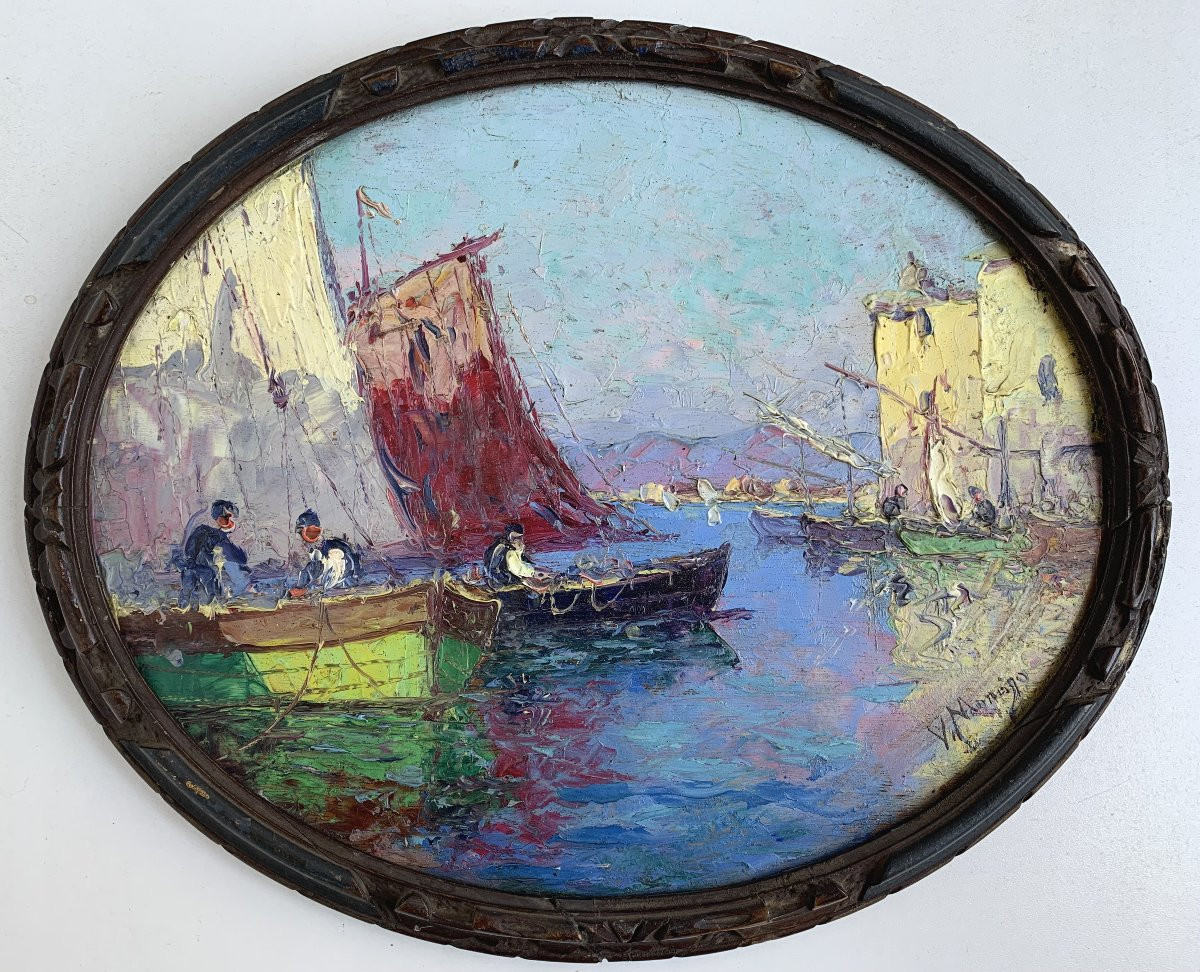 Paire d'huiles par Vincent Manago - Les Martigues et Saint Tropez-photo-4
