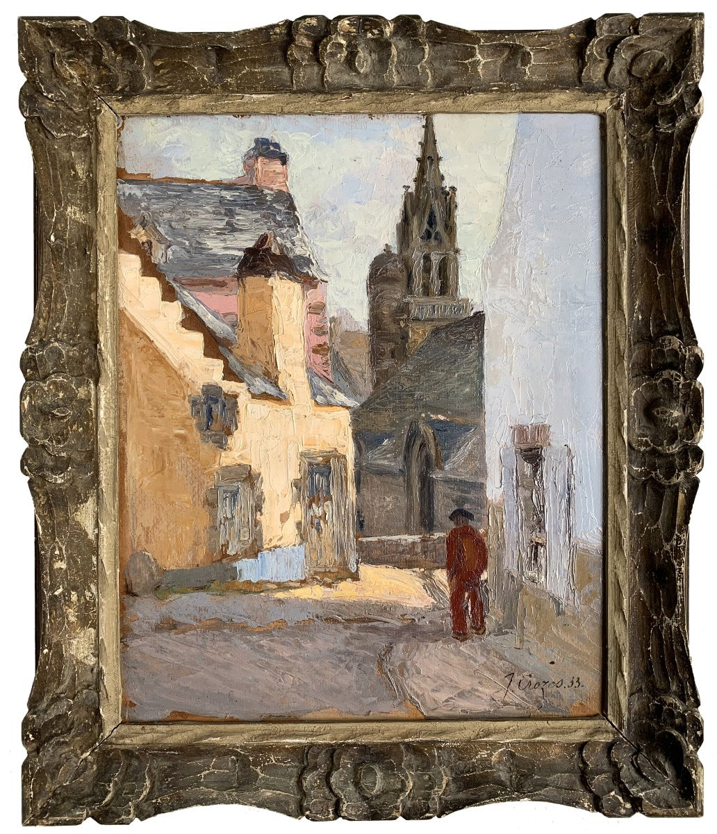 Joseph Crozes (1894-1976) - Douarnenez, Brittany - Oil -photo-2