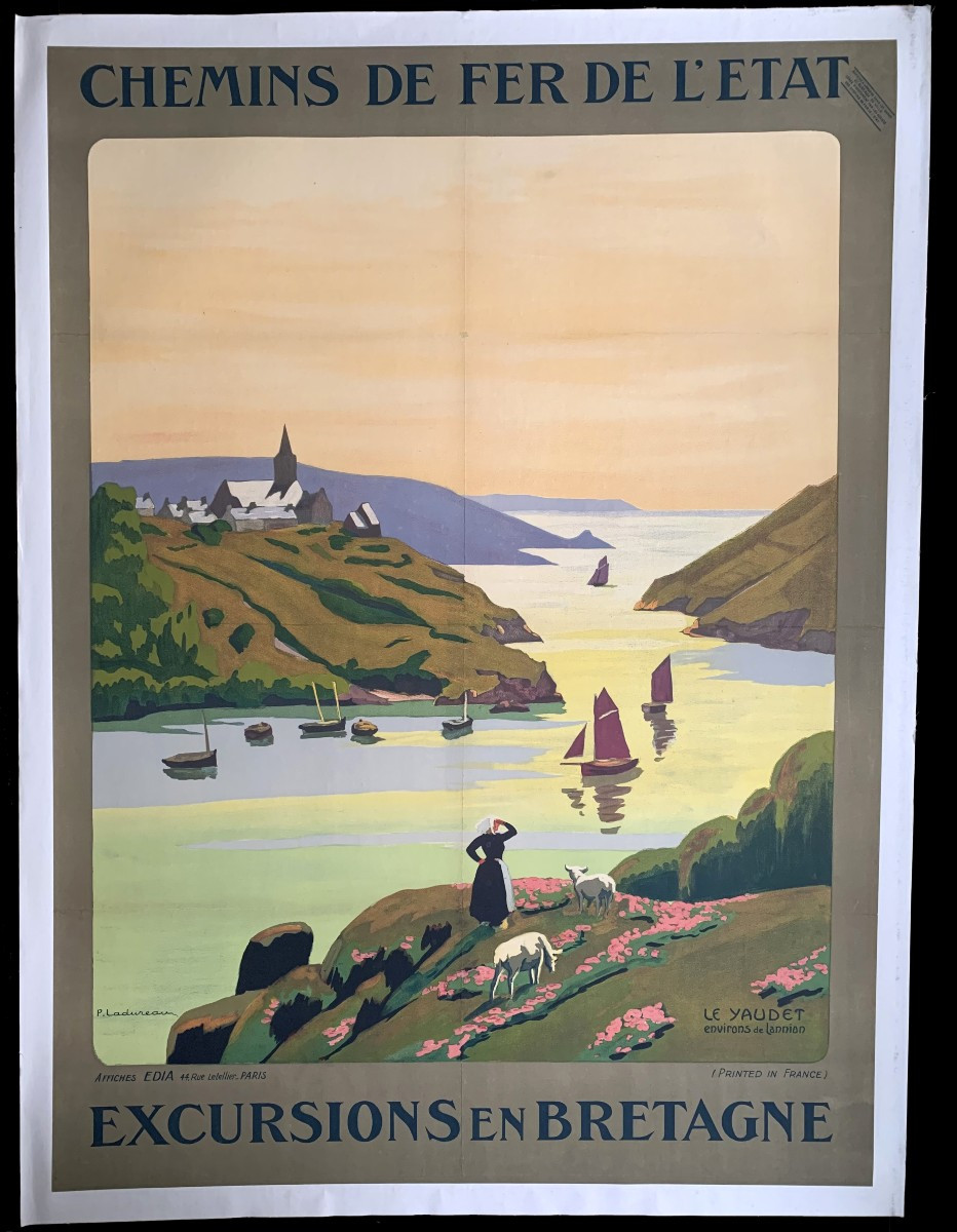 Le Yaudet, Lannion, Bretagne - Grande affiche lithographique par Pierre LADUREAU-photo-2