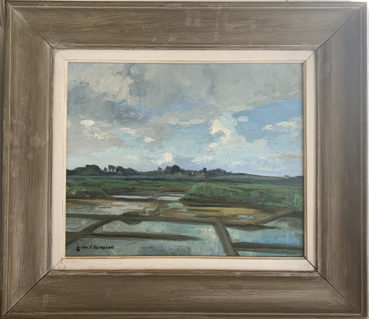 Jim-Eugène Sévellec (1897-1971) - Marais salants - Bretagne-photo-2