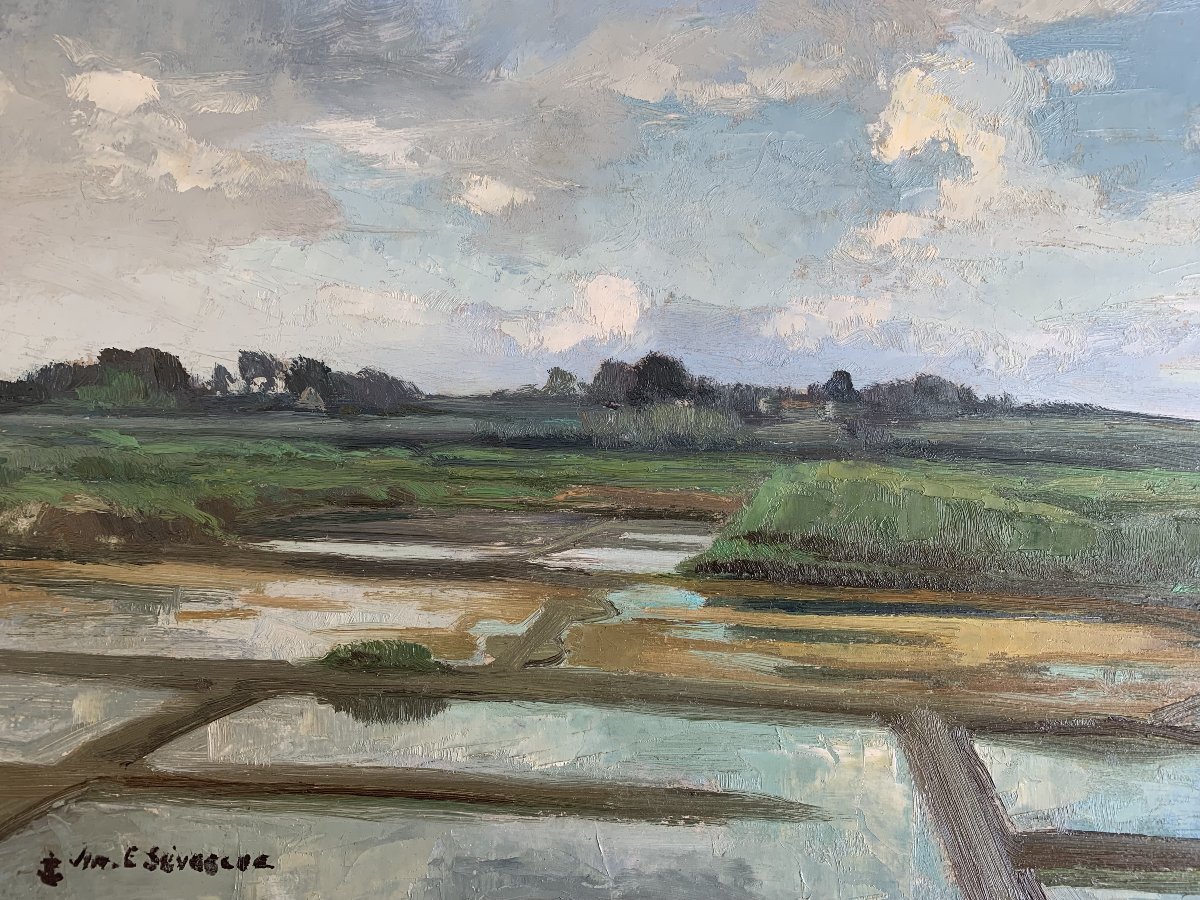 Jim-Eugène Sévellec (1897-1971) - Marais salants - Bretagne-photo-3