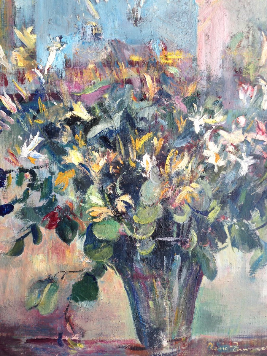 René ZIMMERMANN (1904-1991) - Bouquet de fleurs champêtres-photo-2