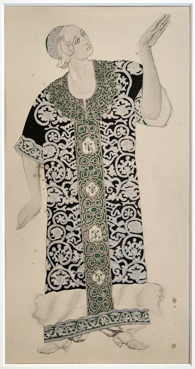 Léon BAKST - Costume pour Ivan Le Terrible, 1911 - Lithographie réhaussée