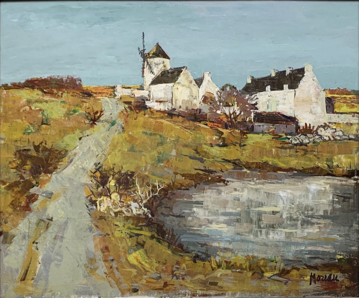 Jacques Gaston MOREAU (1903-1994) - Moulin en Bretagne - Huile sur toile