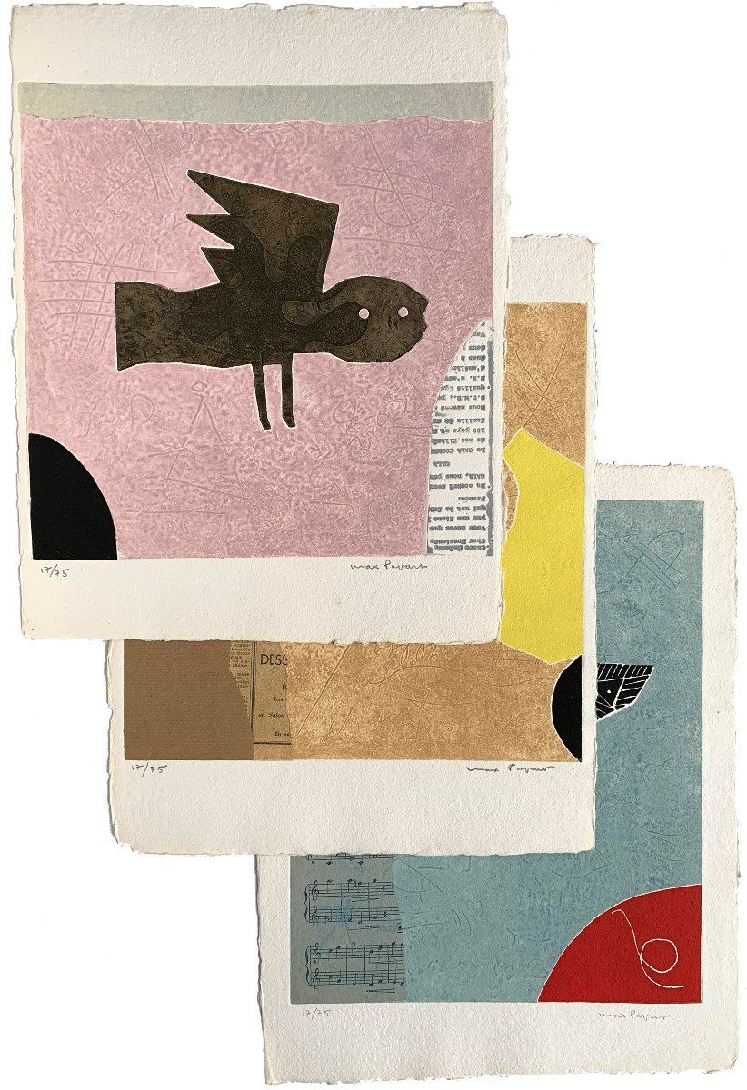 Max Papart - 3 Carborundum Etchings - Portfolio, 1976