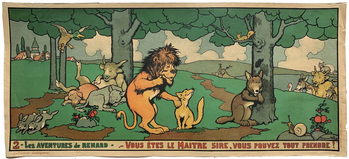 Benjamin Rabier - The Adventures Of Fox - Lithograph