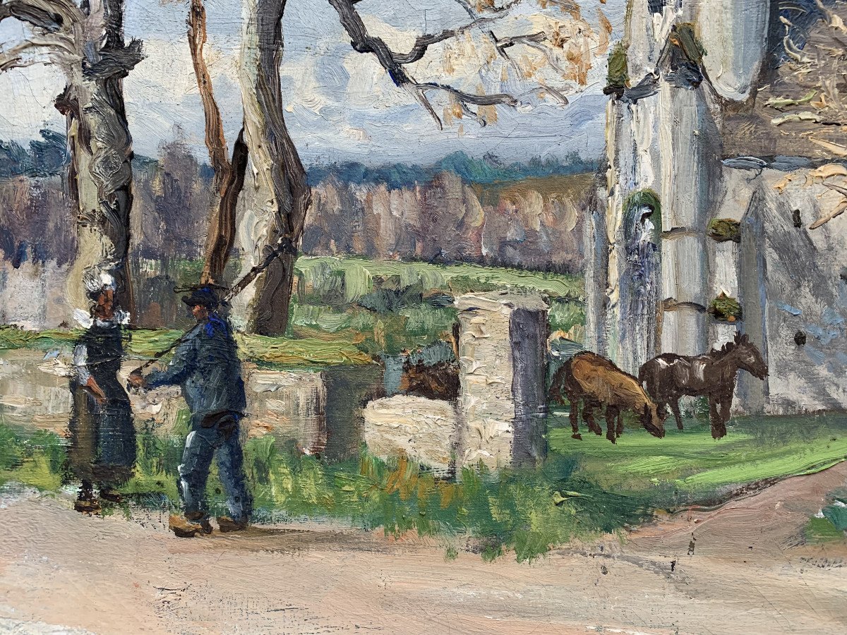 Charles Viaud (1920-1975) - Sainte-anne Chapel, Fouesnant, Brittany - Oil On Canvas-photo-3