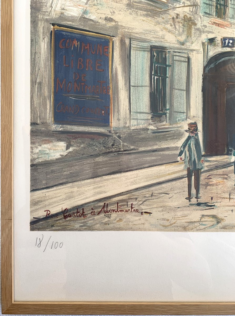 UTRILLO - Lithographie - Rue Cortot à Montmartre, Paris-photo-2
