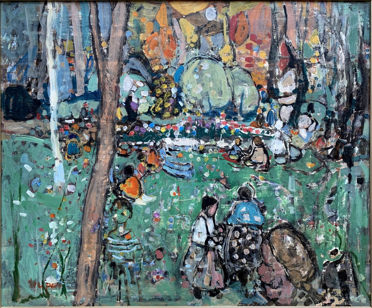 Marko STUPAR (1936-2021) - Jardin d'enfants - Huile sur toile-photo-2