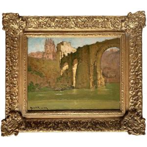 Louis-marie Desiré Lucas (1869-1949) - San Martin Bridge, Toledo - Oil On Canvas
