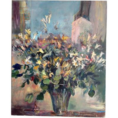 René ZIMMERMANN (1904-1991) - Bouquet de fleurs champêtres