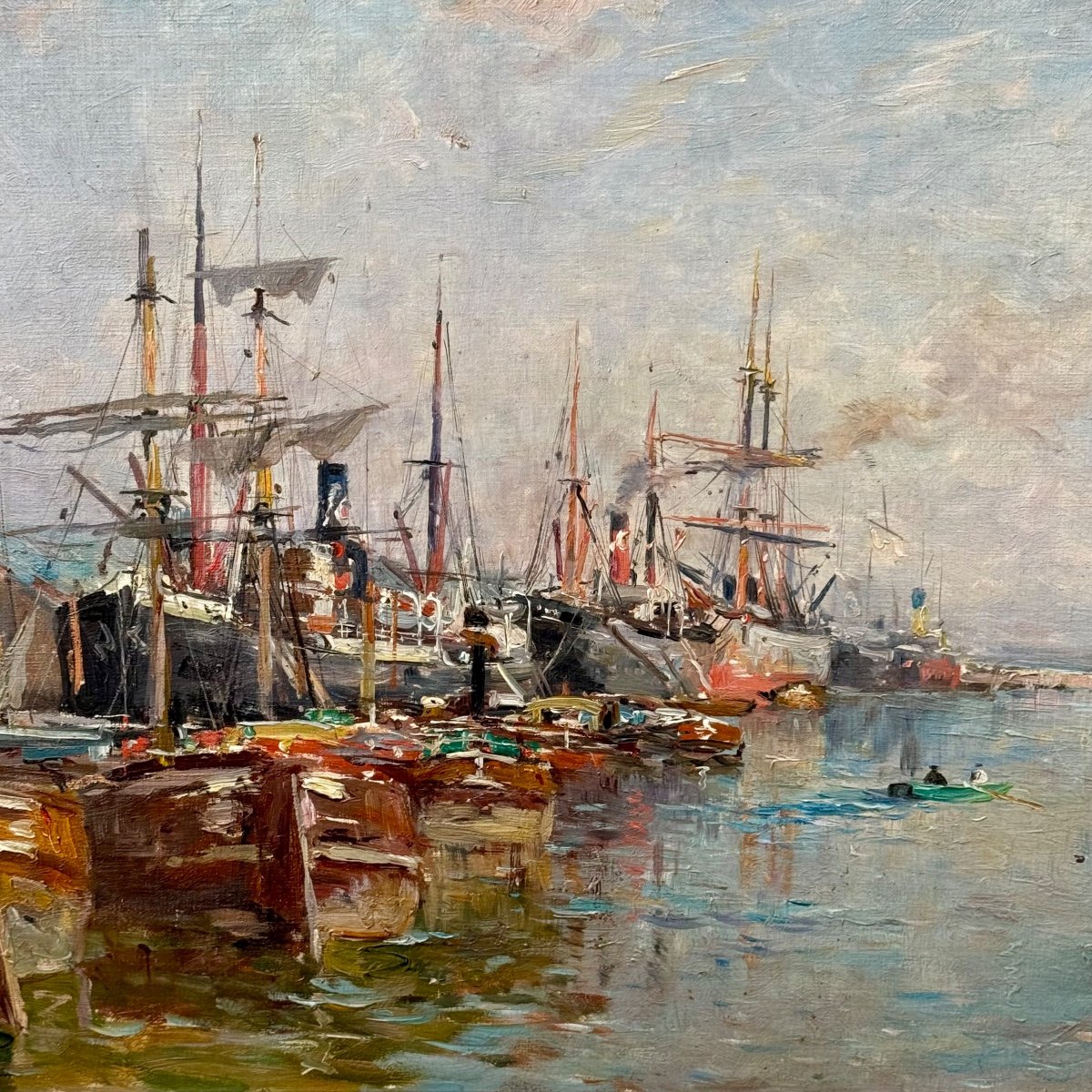 Boats At Quai Edmond Marie Petitjean -photo-3