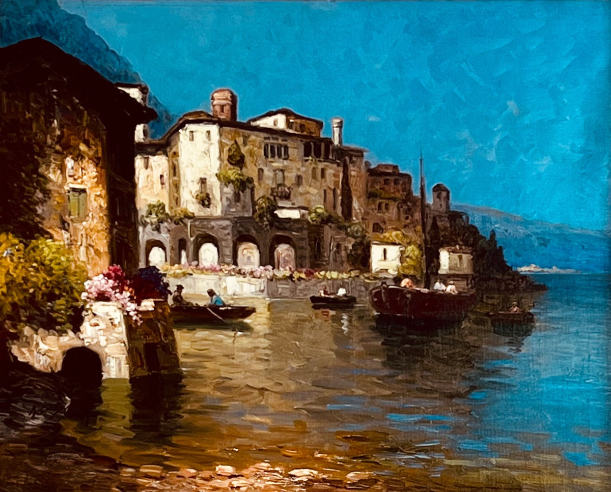 Pêcheurs Sur La Côte Italienne Karl Kaufmann-photo-2