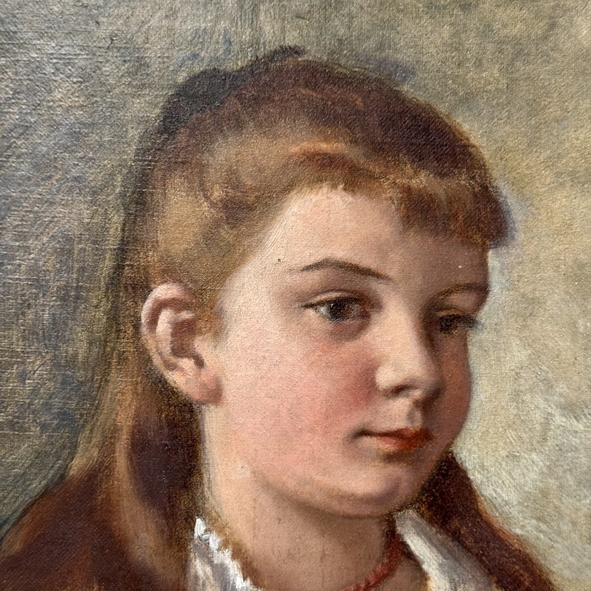 Portrait Of A Child By Marie-augustin Zwiller, Alsatian Painter-photo-2