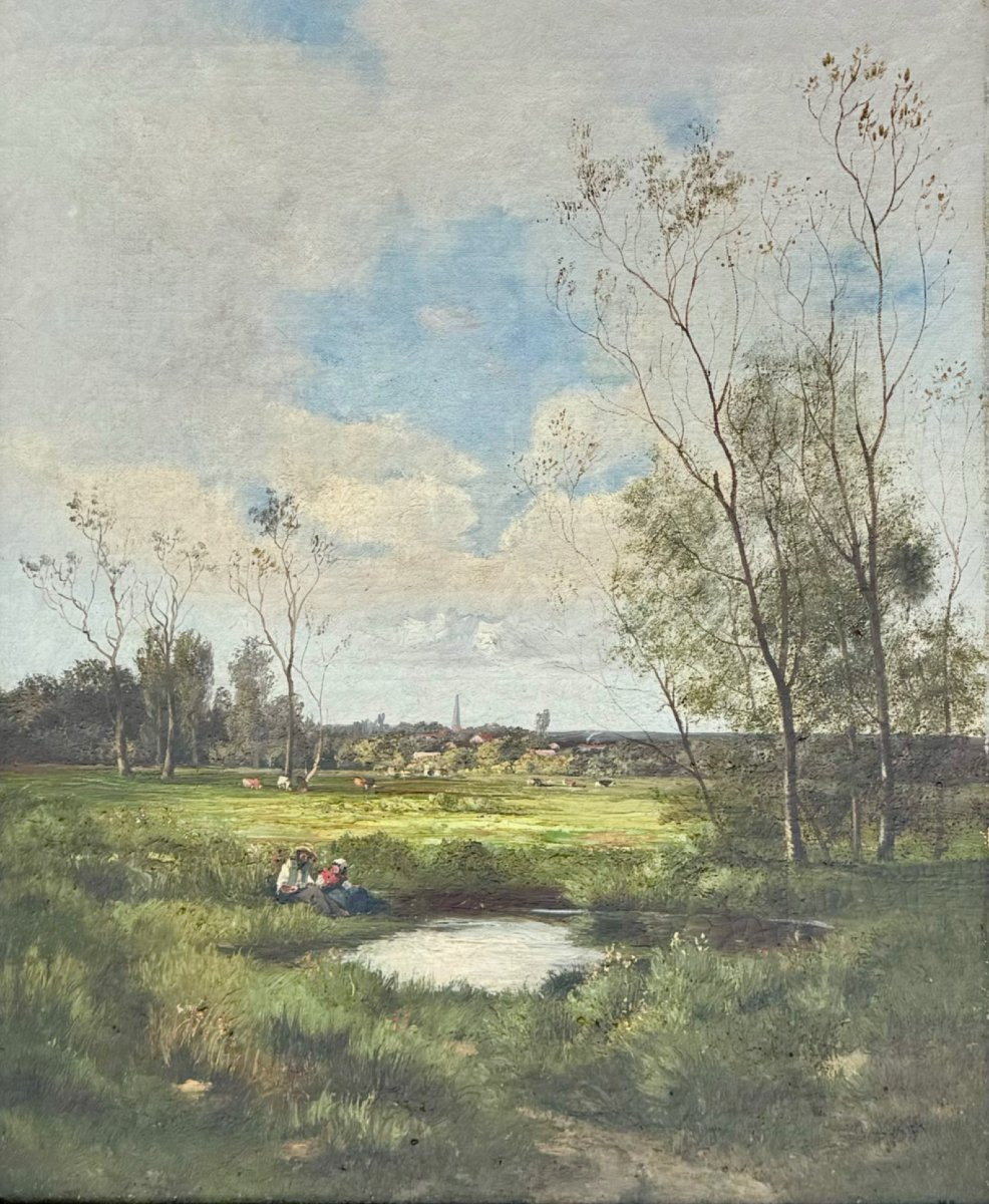 Paysage bucolique Ecole de Barbizon-photo-3
