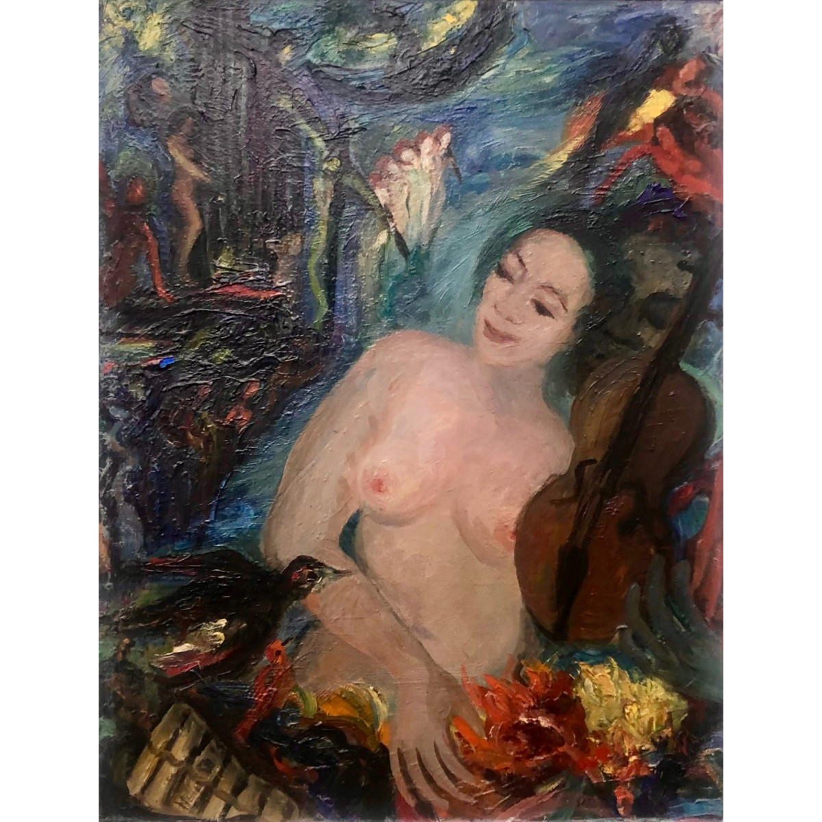 Portrait Of A Woman With A Violin By Nelly Stulz