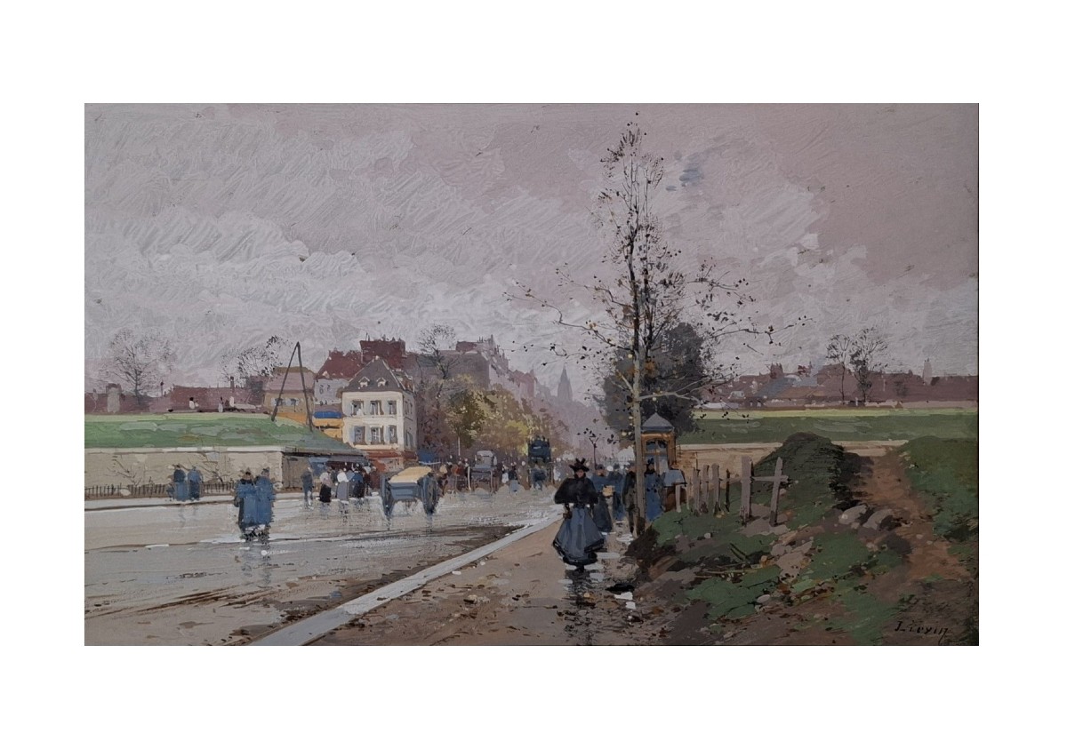 Scène de rue signée Eugène Galien-Laloue