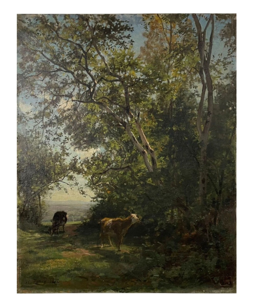 Sous-bois à Winkel signé Henri Zuber