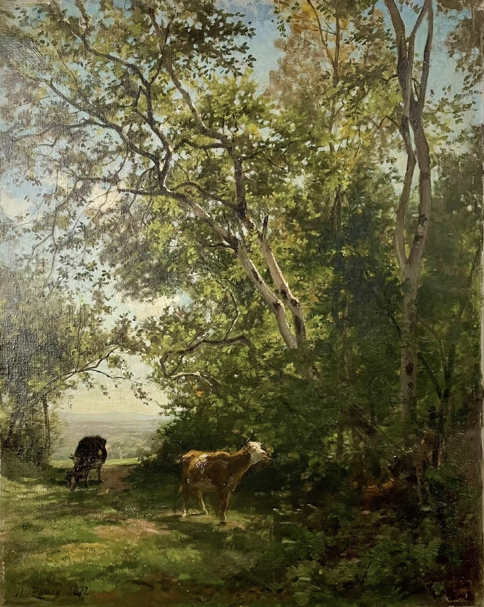 Sous-bois à Winkel signé Henri Zuber 