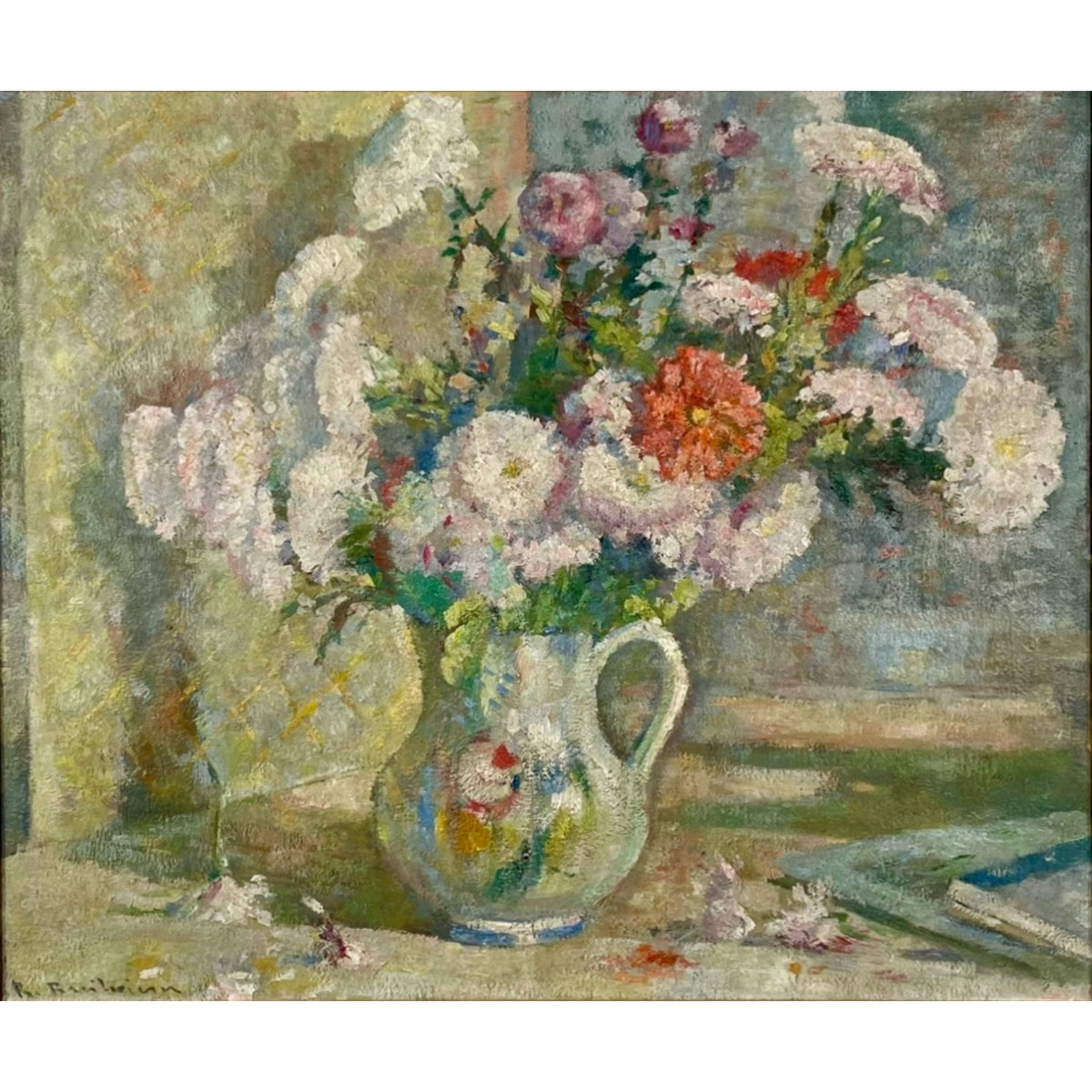 A Bouquet Of Flowers In Soft Hues By Robert Breitwieser 