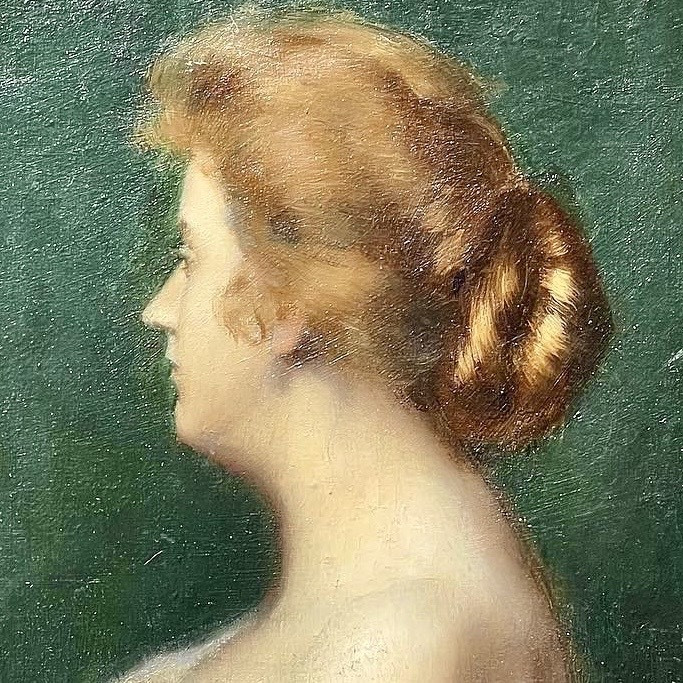 Zwiller Woman In A White Bodice By Marie Augustin Zwiller -photo-1