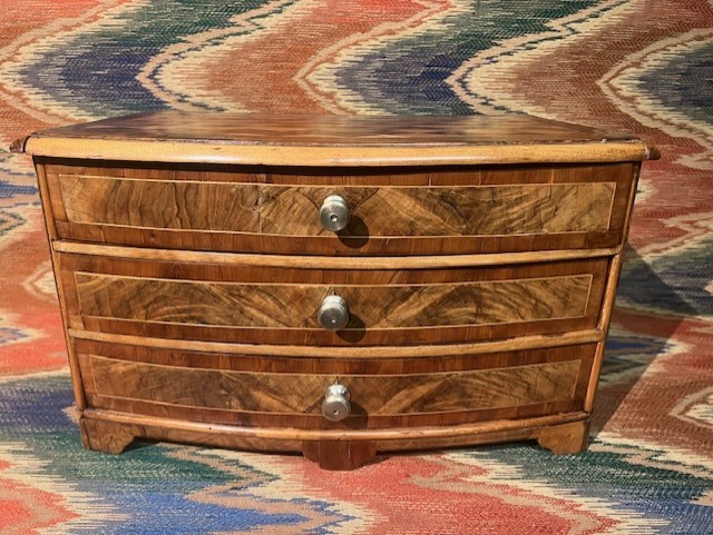 Marquetry Commode With A Curved Front, 18th Century, Alsace-photo-2