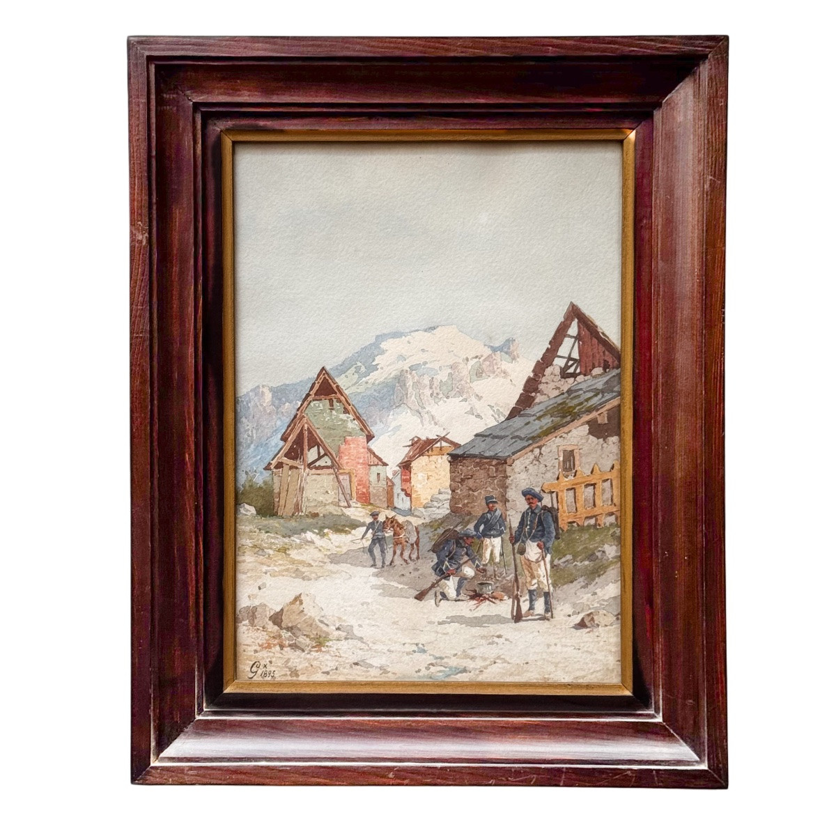 Halte de Chasseurs Alpins Hautes Alpes Massif des Ecrins datée 1895-photo-2