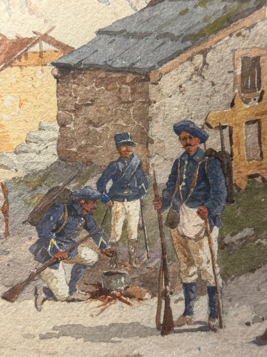 Halte de Chasseurs Alpins Hautes Alpes Massif des Ecrins datée 1895-photo-3